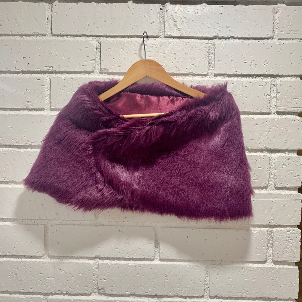 Purple faux fur shrug/wrap